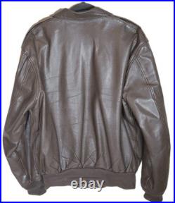 VTG Cooper Type A-2 Leather Flight Jacket 15th US Army Air Force Patch Size 42 L