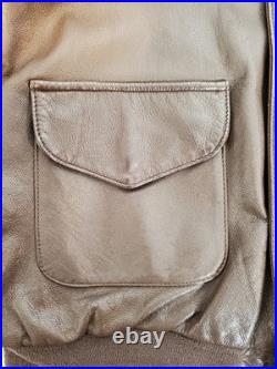 VTG Cooper Type A-2 Leather Flight Jacket 15th US Army Air Force Patch Size 42 L