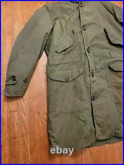VTG M-1947 M47 US Army Air Force Overcoat Parka Coat Jacket With Pile Liner M