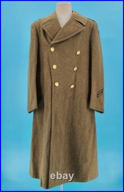 VTG Men's WWII 1940s US Army Air Force Wool Trench Coat / Overcoat 38 L WW2 40s