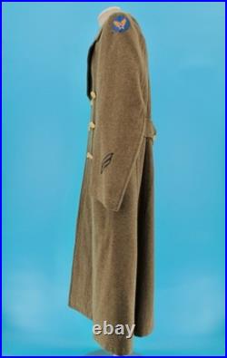 VTG Men's WWII 1940s US Army Air Force Wool Trench Coat / Overcoat 38 L WW2 40s