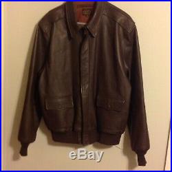 VTG US AIR FORCE US ARMY LEATHER BOMBER JACKET Type A2 USA MADE SIZE 46