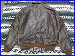 VTG USAAF US Army Air Force A-2 Flight Bomber Aviator Leather Jacket Brown 42 L