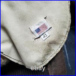 VTG WWII US Army Air Force B-3 Shearling Leather Bomb Aviator Ardney Jacket 42