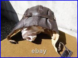 VTG. WWII US Army Air Force Pilot's Flying LEATHER Helmet, COMPLETE, XLNT CONDITION