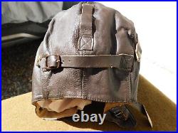 VTG. WWII US Army Air Force Pilot's Flying LEATHER Helmet, COMPLETE, XLNT CONDITION