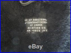 Vgc Aviation Co Air Force Jacket Us Army Style Black Real Sheepskin Coat M