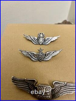Vietnam Sterling Silver US Army Air Force Pilot Wing Collection! See Description