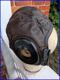 Vint. WWII US Army Air Force A-11 Leather Flight Helmet 3189 Size Medium