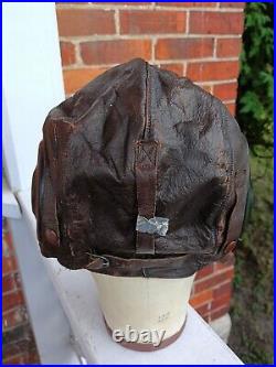 Vint. WWII US Army Air Force A-11 Leather Flight Helmet 3189 Size Medium