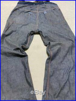 Vintage 1930's Montgomery Ward Denim Work Pants With US Army Air Force Suspender