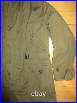Vintage 1940's M-1947 M47 US Army Air Force Overcoat Parka Coat Jacket Talon zip