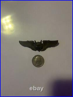 Vintage 1940s Original WW2 US Army Air Force Aerial Gunner Wings 3 Pin Sterling