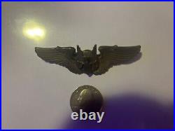 Vintage 1940s Original WW2 US Army Air Force Aerial Gunner Wings 3 Pin Sterling