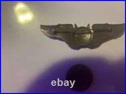 Vintage 1940s Original WW2 US Army Air Force Aerial Gunner Wings 3 Pin Sterling