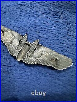 Vintage 1940s Original WW2 US Army Air Force Aerial Gunner Wings 3 Pin Sterling