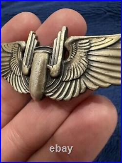 Vintage 1940s Original WW2 US Army Air Force Aerial Gunner Wings 3 Pin Sterling