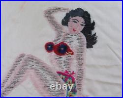 Vintage 1940s US Army Far East Air Force WWII Pin Up Silk Tapestry GI Souvenir 3