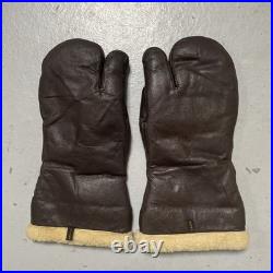 Vintage 1940s WWII US Army Air Force Type A-9A Shearling Leather Gloves NWOT L