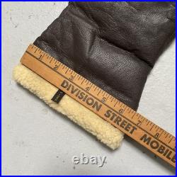 Vintage 1940s WWII US Army Air Force Type A-9A Shearling Leather Gloves NWOT L
