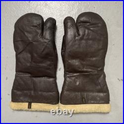 Vintage 1940s WWII US Army Air Force Type A-9A Shearling Leather Gloves NWOT L