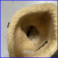 Vintage 1940s WWII US Army Air Force Type A-9A Shearling Leather Gloves NWOT L