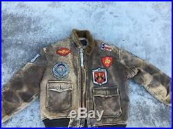 Vintage 1986 Avirex Type G-1 Us Army Air Force Leather Flight Bomber Jacket