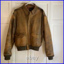 Vintage 1987 Avirex Type A-2 Leather Flight Jacket Large US Army Air Force