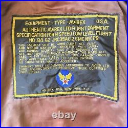 Vintage 1987 Avirex Type A-2 Leather Flight Jacket Large US Army Air Force