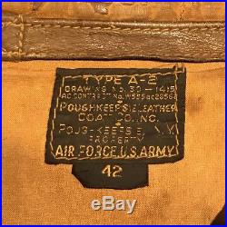 Vintage 40'S US ARMY AIR FORCE A-2 Military Leather Outerwear Flight Jacket 42