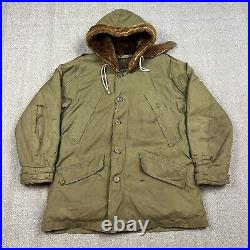 Vintage 40's WW2 US Army Air Force Type B-11 Parka Jacket Coat Men's 38 Military