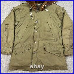 Vintage 40's WW2 US Army Air Force Type B-11 Parka Jacket Coat Men's 38 Military