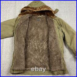 Vintage 40's WW2 US Army Air Force Type B-11 Parka Jacket Coat Men's 38 Military