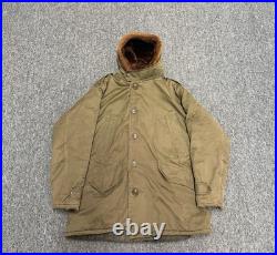 Vintage 40's WW2 US Army Air Force Type B-9 Parka Military Jacket Size L