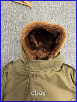 Vintage 40's WW2 US Army Air Force Type B-9 Parka Military Jacket Size L
