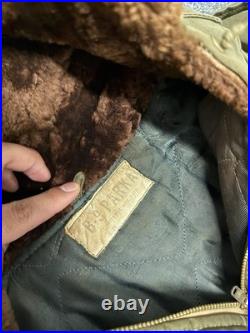 Vintage 40's WW2 US Army Air Force Type B-9 Parka Military Jacket Size L