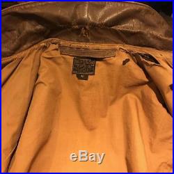 Vintage 40s US ARMY AIR FORCE A-2 Brown Leather Military Bomber FLIGHT JACKET 42