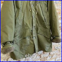 Vintage 40s WW2 B-11 Flight Jacket Hooded Military US Army Air Forces Fur Lined