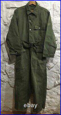 Vintage 40s WWII US Army Air Force HBT Coveralls 13 Star Buttons Gas Flap