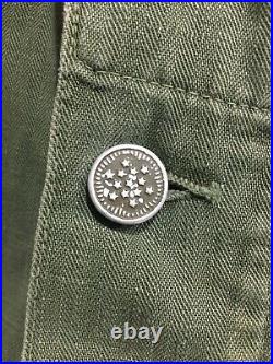 Vintage 40s WWII US Army Air Force HBT Coveralls 13 Star Buttons Gas Flap