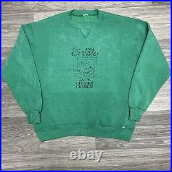 Vintage 70s Russell Athletic Sweatshirt Crewneck Men M Green Army Air Force RARE