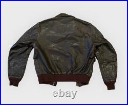Vintage 70s Type A-2 US Army Air Forces Leather Flight Bomber Jacket Large