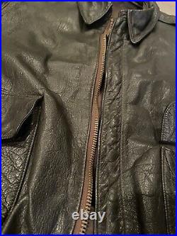 Vintage 70s Type A-2 US Army Air Forces Leather Flight Bomber Jacket Large