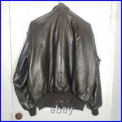 Vintage 80s Avirex Type A-2 US Army Air Force Leather Flight Bomber Jacket XL