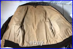 Vintage A2 US AAF WWII Leather Army Air Forces Bomber Jacket Sz40 Crown Zipper