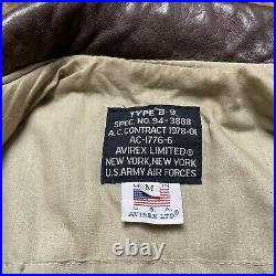 Vintage AVIREX Type B-9 US Army Air-force Bomber Utility Leather Vest Size M USA