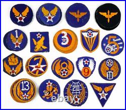 Vintage Authentic WWII US Army Mixed Air Corps Air Force 39 Patch Collection -A