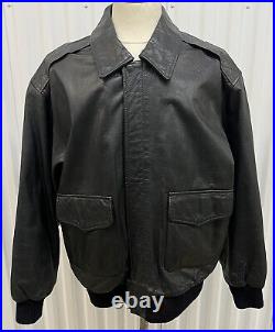 Vintage Avirex A-2 Bomber Jacket XL Flight 26X27.5 USA US Map Army Air Force