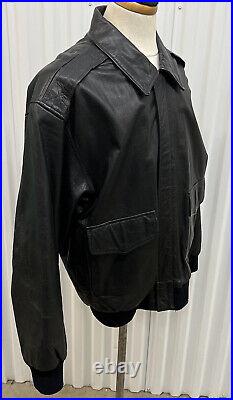 Vintage Avirex A-2 Bomber Jacket XL Flight 26X27.5 USA US Map Army Air Force