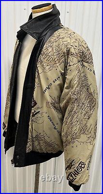 Vintage Avirex A-2 Bomber Jacket XL Flight 26X27.5 USA US Map Army Air Force